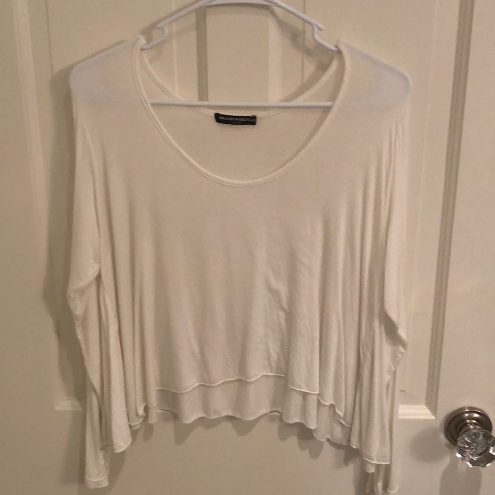 brandy melville white long sleeve top